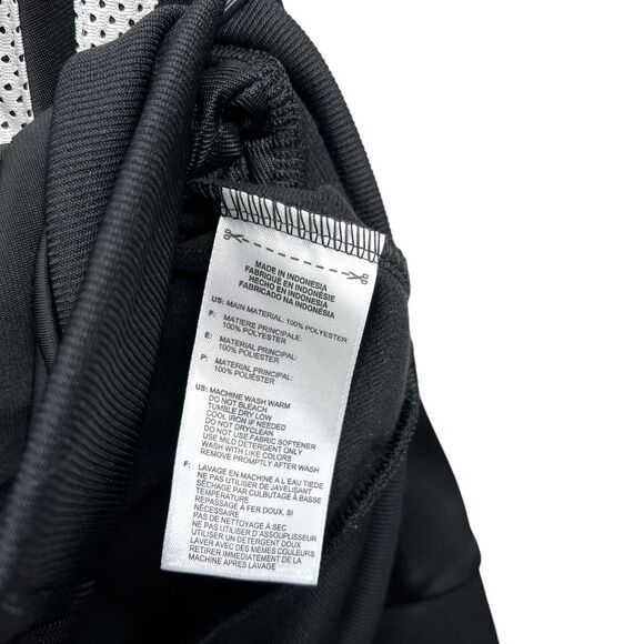 Adidas Women Track Jacket 3 Striped Sleeves Athletic Zip Up Black White Sz‎ M - Picture 4 of 6